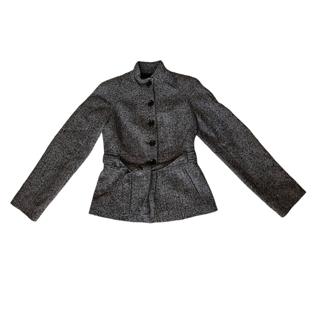 Calvin Klein Wool Tweed Military Jacket